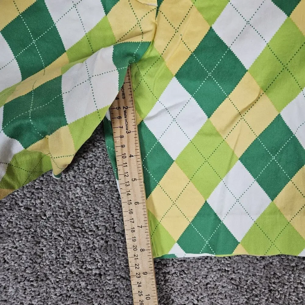 Loudmouth Shorts Womens 0 Kelly Green Argyle Golf A Tisket A Tasket Preppy - Picture 10 of 12